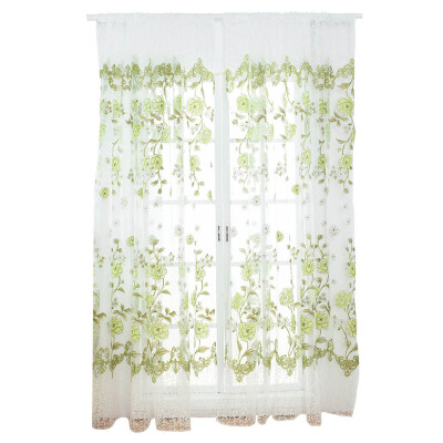 

Offset Large Peony Flower Printed Curtain Screen Multicolor Lace Fabric Curtain