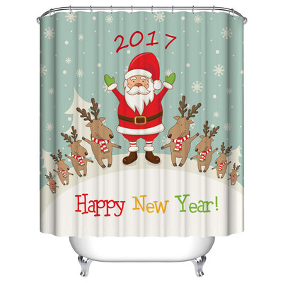 

Gobestart Christmas Waterproof Polyester Bathroom Shower Curtain Decor With Hooks New H