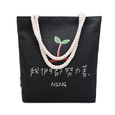 

Women Canvas Casual Handbags Shoulder Bags Portable Cat Print Shopping Bag