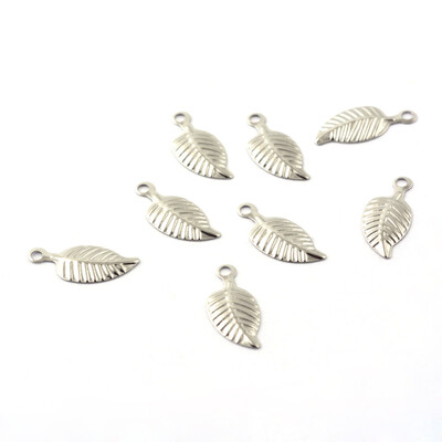 

304 Stainless Steel Charms Leaf Stainless Steel Color 145x65x1mm Hole 15mm