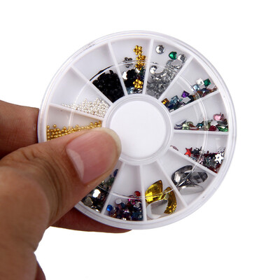 

〖Follure〗3D Acrylic Nail Art Tips Decoration Flat Back Glitter Rhinestones Pearls Beads