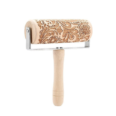 

New Christmas Snowflake Wooden Rolling Pin Embossing Baking Cookies Noodle Biscuit Fondant Cake Dough Patterned Roller