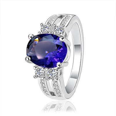 

Multicolour Woman Rings With Oval Topaz 925 Silver Jewelry Ring