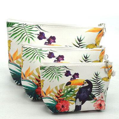 

Tailored Fashion Women Printing Leather Zipper Handbags Cosmetic Bag Makeup Pouch Purses