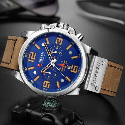 

Gobestart Mens Business Belt Watch Waterproof Calendar Casual Quartz Six Piece Watch