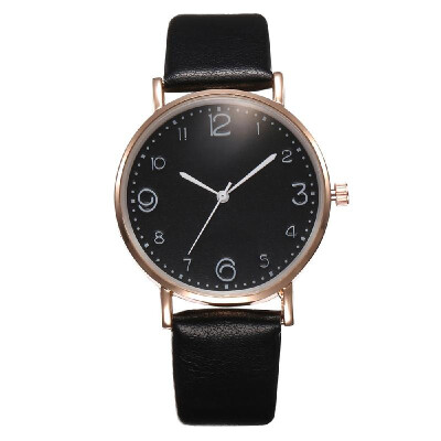 

Lady Fashion Simple Quartz Watch Student Casual Leather Band Alloy Case Wrist Watch