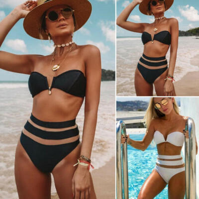 

Womens High Waist Bikini Set Swimwear Swimsuit Ladies Beachwear Bathing Suit