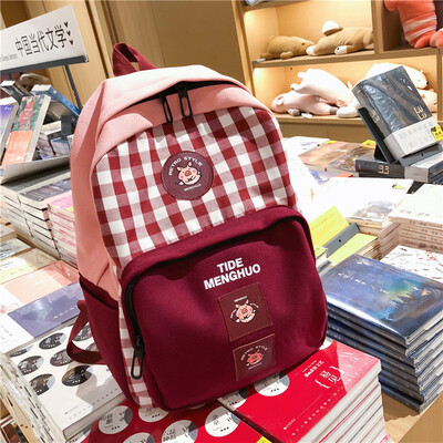 

Korean version of high school students Chaobai backpack Simple inswind BF Ancient girl Canvas Shoulder Bag