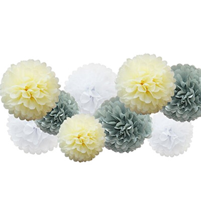 

〖Follure〗9pcs Tissue Paper Pompoms Flower Balls Fluffy Christmas Wedding Party Decoration