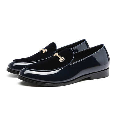 

Leather shoes men&women patent leather one foot casual shoes