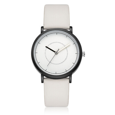 

Simple Stlye Black Dial Line Point Combination Womens Watches Leather Strap Wristwatch Fashion Clock Featured Watch GAIETY