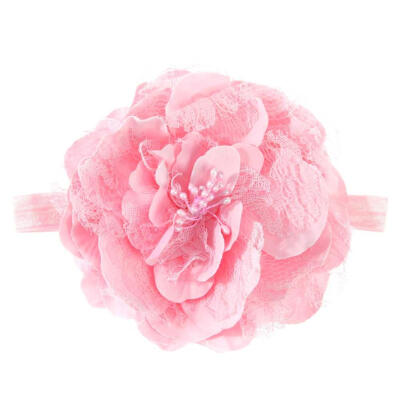 

Newborn Baby Flower Headband Children Elastic Lace Headwear Hair Accessory