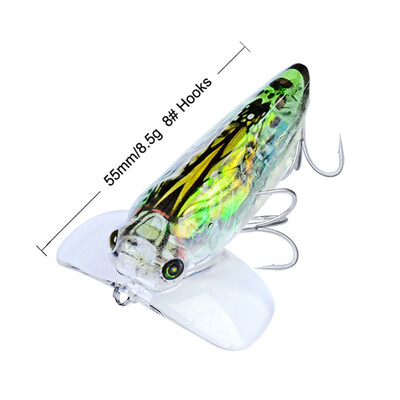 

1PCSlot 55mm 85g Fishing Crank Lure Minnow Hard Bait with 2 Fishing Hooks Fishing Tackle Lure 3D Eyes