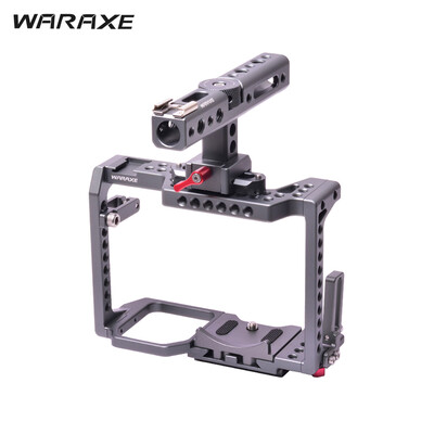 

WARAXE Professional Video Camera Cage Film Movie Making Rig Cage Kit with Top Handle Cold Shoe for Panasonic GH4GH5 Cameras to Mo