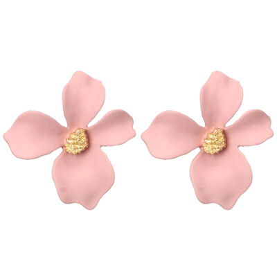 

Earrings Skewer Style For Women Sweet Flower Earrings Girl Fresh Four Petal Three-Dimensional Spray Flower Earrings