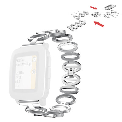 

〖Follure〗Luxury Alloy Stainless Steel Wristband Strap For Pebble Time Smart Watch 22mm