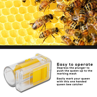 

Greensen Bee Queen Marking Catcher Plastic One Handed Marker Bottle Plunger Plush Beekeeper Tool