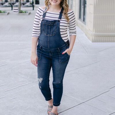 

Gobestart Womens Plus Size Denim Bib Pants Pocket Sexy Long Rompers Bib Pants Jumpsuits