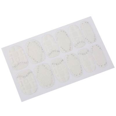 

Charming Diamond Decorations Fashionable White Lace Nail Stickers