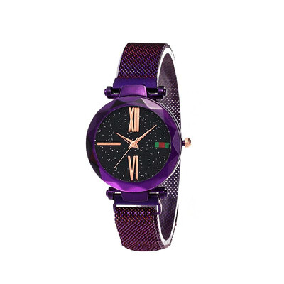

Women Fashion Elegant Luxury Starry Sky Quartz Watch Lady Magnetic Band Jewelry Wristwatch