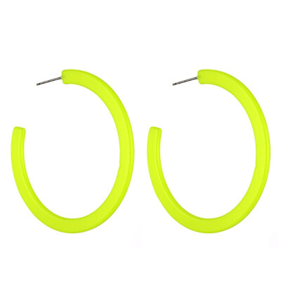 

Solememo 2019 Fashion Big Circle Round Neon Drop Earrings New Fluorescent Earrings For Women Girl Ear Jewelry Bijoux Hot E5463