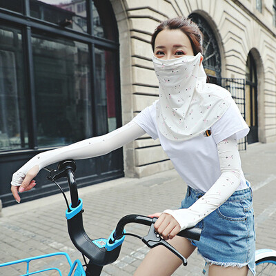 

Cleaning womens neck shade riding decorative sunscreen large mask light&thin cool flowers breathable ice silk mask