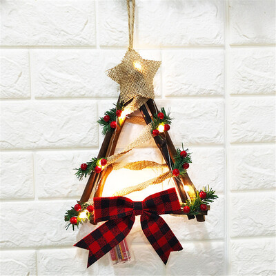 

Siaonvr Home Decoration Wreath Pendant LED Wreath Wall Hanging Christmas Wreath