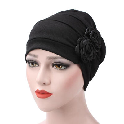 

Women\s Rose Flowers Muslim Beanie Cap Snood Cancer Hat for Chemo Hair Loss