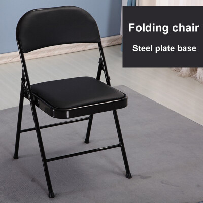 

Gobestart Super Load-bearing Backrest Folding Chair Steel Plate Base Leisure Office Chair