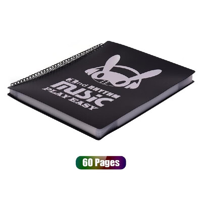 

A4 Sized Spiral-Bound Music Folder for Sheet Music Writable Band Folders File Paper Storage 60 Pages Orange