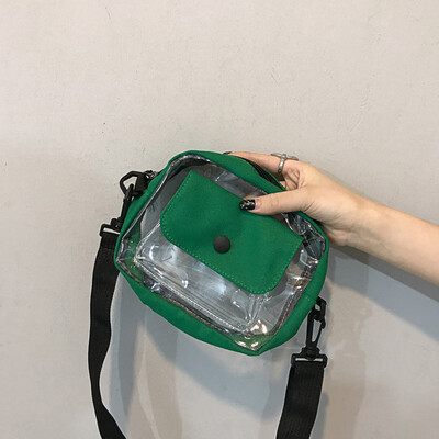 

Tailored Fashion girls canvas transparent jelly student shoulder bag Messenger bag