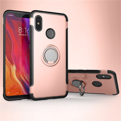 

Back Cover For Xiaomi Mi 8 SE Mi8 SE Case Car Holder Stand Hard PC Silicon Ring Suction Bracket Celulars