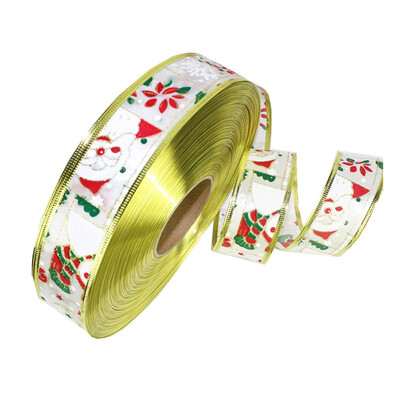 

Gobestart 10m Long Santa Snowman Christmas Ribbon Christmas Tree Garland Decoration
