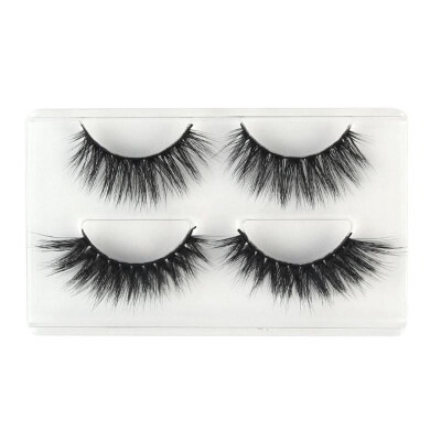 

2 Pairs Mink Hair Thick Fake Eyelashes Handmade Nature Long False Lashes