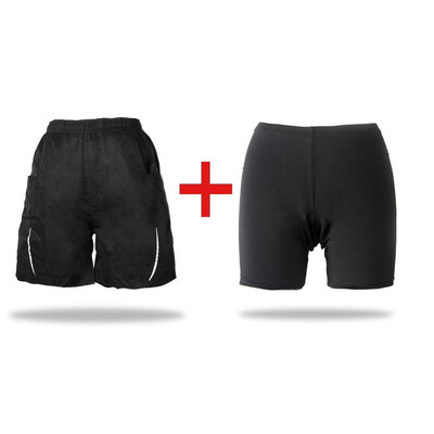 

2 in 1 Leisure Shorts Gel 3D Padded Cycling Underwear Loose Bicycle Bike MTB Pants