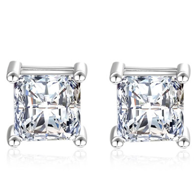 

Geometric Square Cubic Zirconia Stud Earrings For Women Female Ladies Party Fashion Jewelry Anniversary Gift K102