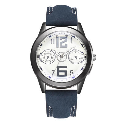 

Men Quartz Analog Watch Male Leather Strap Korean Casual Wristwatches