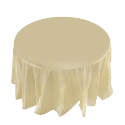 

84in Round Tablecloth Wedding Party Plastic Birthday Camp Dinner Tablecover