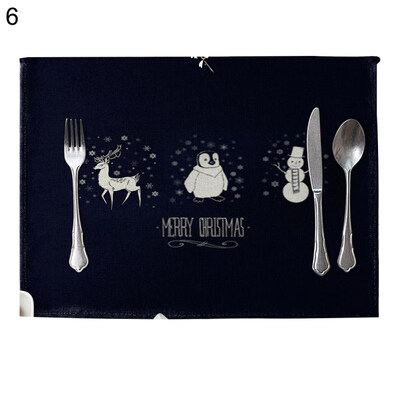 

Christmas Fashion Dining Table Linen Heat Insulation Mat Placemat Kitchen Decor