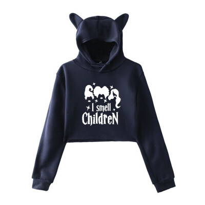 

Tailored Womens Winter Personality Cat Ears Lumbar Loose Fleece Hooded Sweatshirt