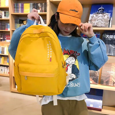 

Ins schoolbag female Korean version of high school students backpacking department college wind knot ancient feeling of girls on c