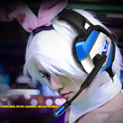 

ONIKUMA Gaming Headset 35mm Stereo Headphones USB LED w Omni-directional Microphone Volume Control for PS4 XBOX One Computer Lap