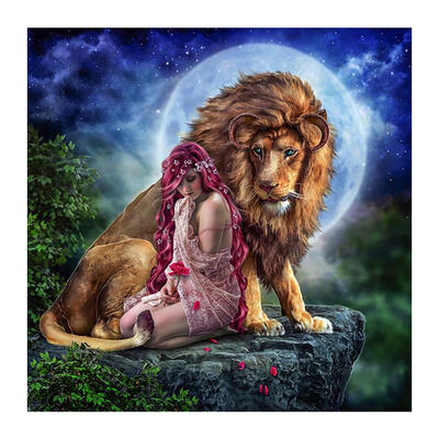 

5D DIY Full Drill Diamond Painting Lion Cross Stitch Embroidery Mosaic Kit