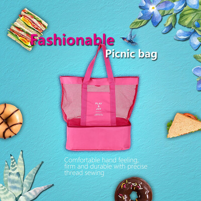 

Greensen Double Layer Thermal Insulation Picnic Bag Food Storage Handbag for Travel Camping