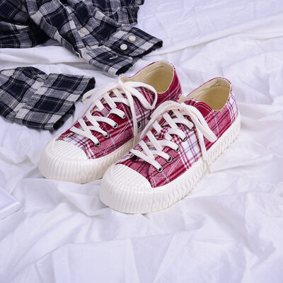 

Siyi Mistery 2019 autumn new plaid shoes women canvas shoes student biscuit shoes wild casual shoes