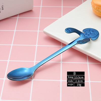 

Toponeto Cute Dog Spoon Long Handle Spoons Flatware Coffee Drinking Tools Kitchen Gadget