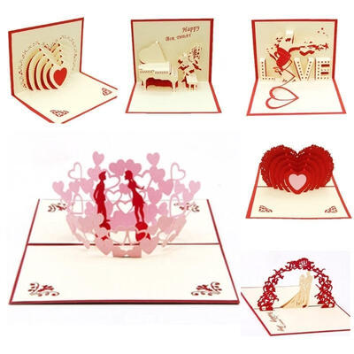 

Birthday Wedding Aniversary Valentine&39s Day 3D Pop Up Greeting Cards Gift