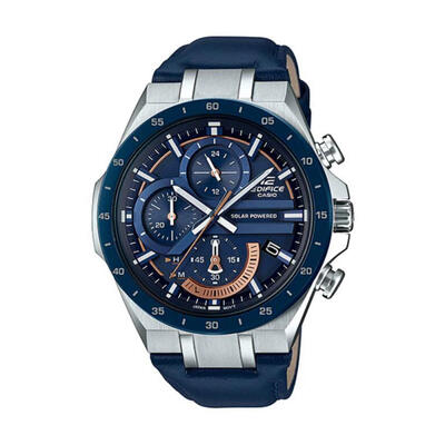 

Casio Edifice EQS-920BL-2AV Solar Chronograph Watch With Leather Band