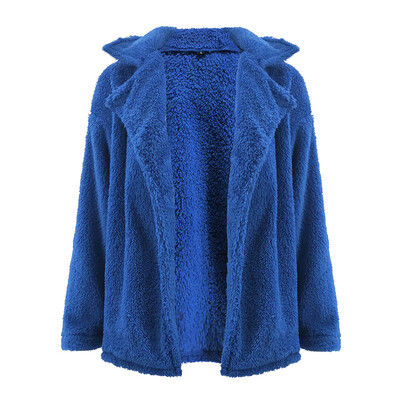 

Womens Long Sleeves Fleece Fur Open Front Cardigan Winter Warm Soft Fluffy Coat