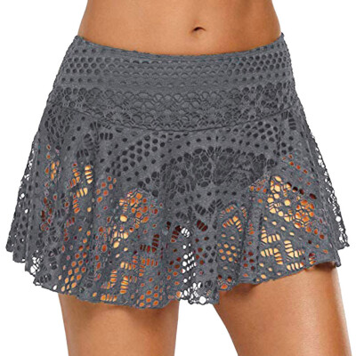 

Roseonmyhand Womens Lace Crochet Skirted Bikini Bottom Swimsuit Short Skort Swim Skirt